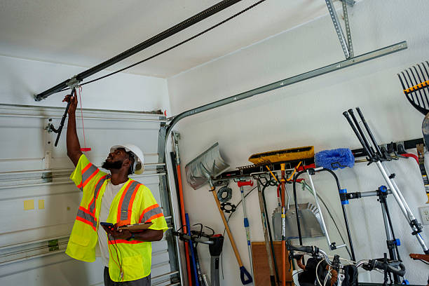 Professional Garage Door Roller Replacement technician working in Searingtown, NY